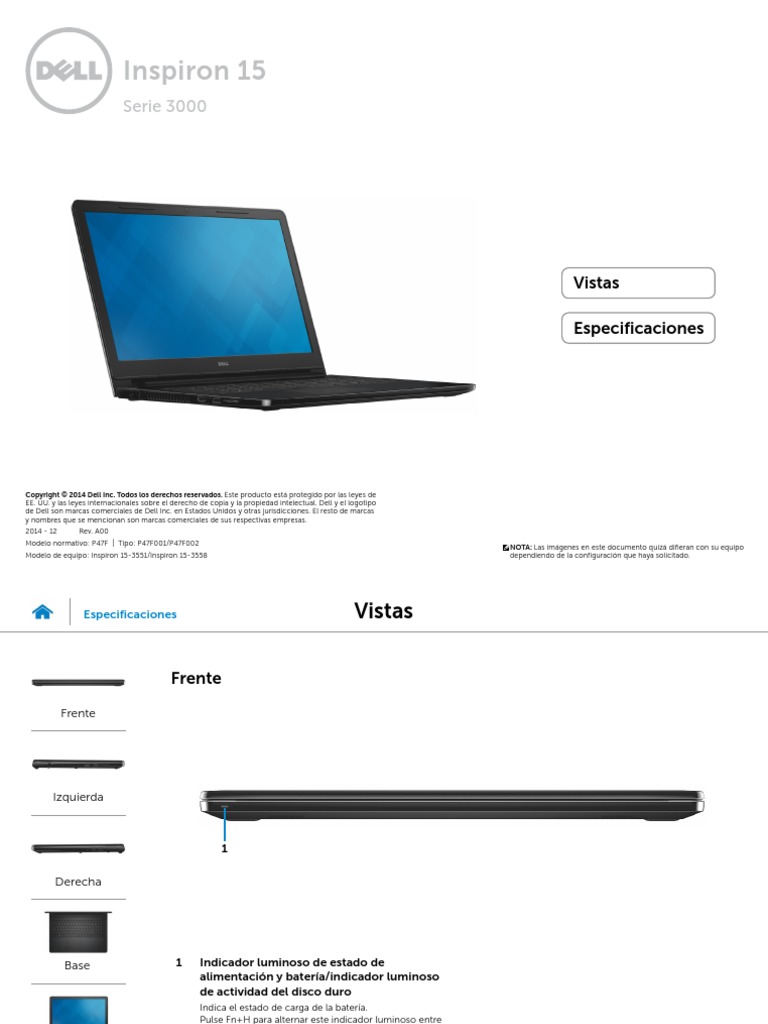 Dell Inspiron 15 3558 | USB | Microprocesador