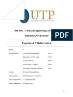 Experiment 5: Ratio Control: CDB 3062 - Chemical Engineering Laboratory III September 2016 Semester