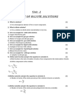 Unit - 2 Theory of Dilute Solutions: NB M V