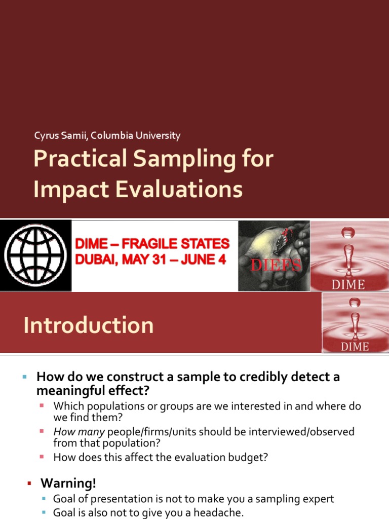 Sampling Strategies for Impact Evaluations | PDF | Confidence Interval ...