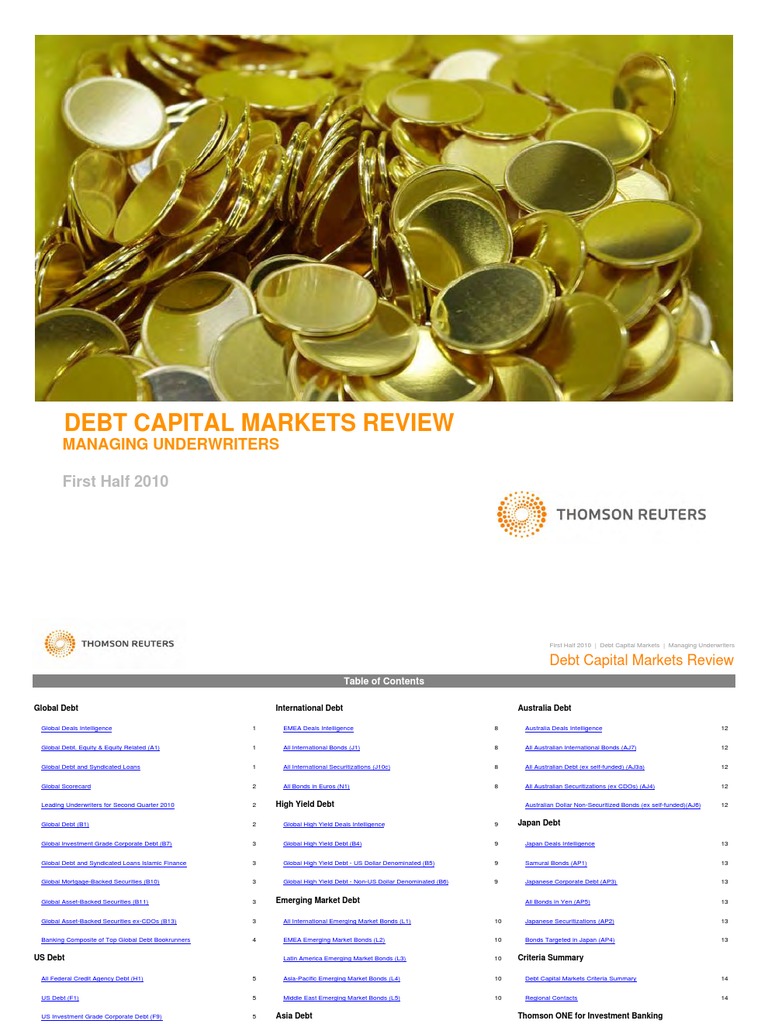 Debt Capital Markets Review Managing Underwriters High Yield Debt Debt