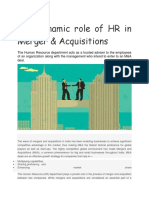 The Dynamic Role of HR in Merger