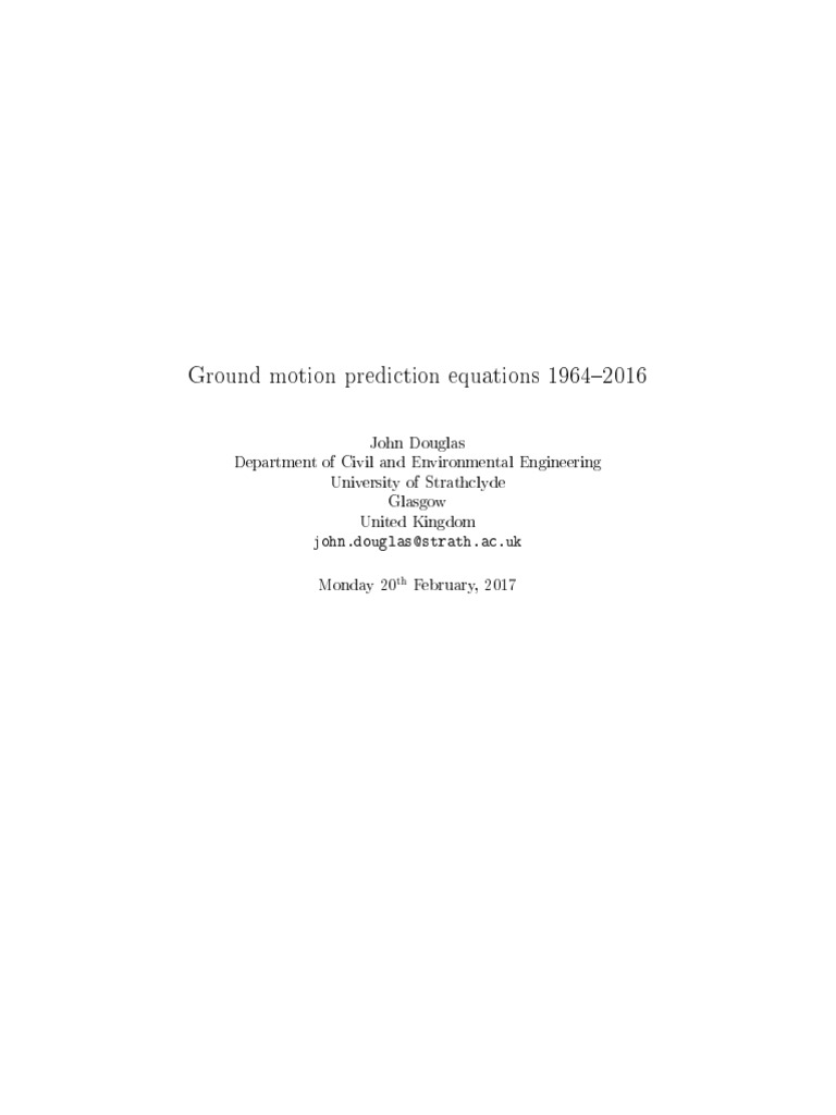 Ground Motion Prediction Equation | PDF