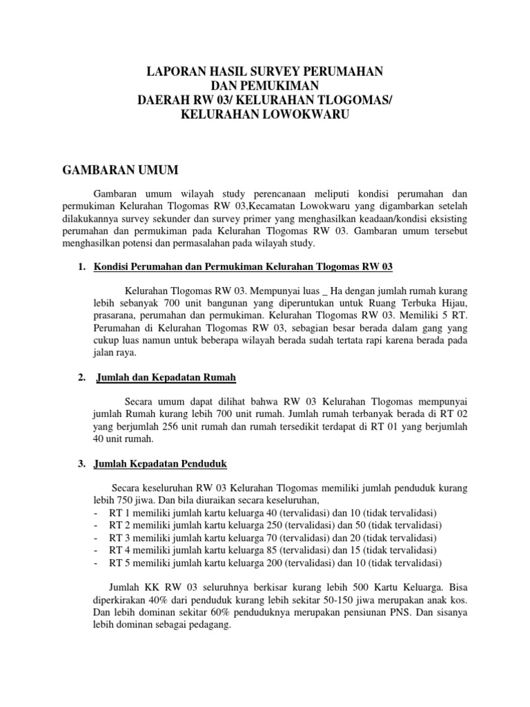 Contoh Laporan Survey Pemetaan