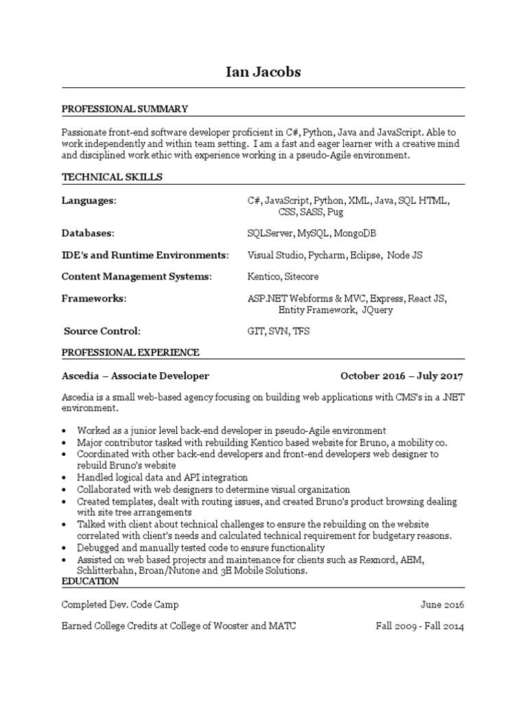 Ascedia Associate Developer Experience | PDF | Web Application | Java ...