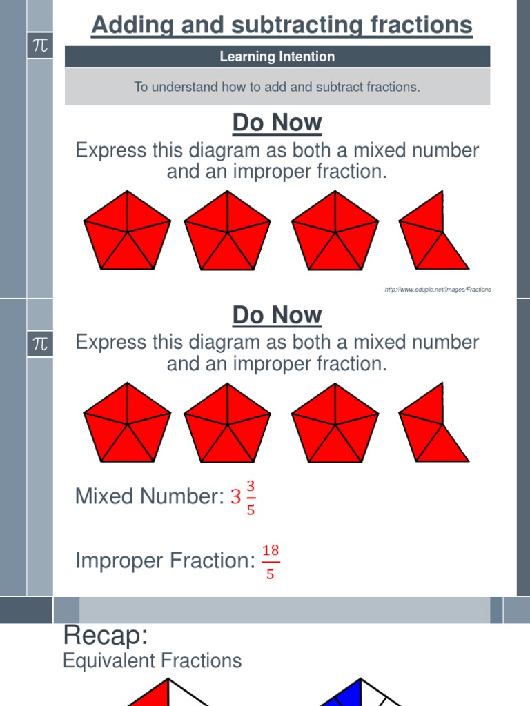 3 5 Fractions Lesson | PDF | Fraction (Mathematics) | Lexicology