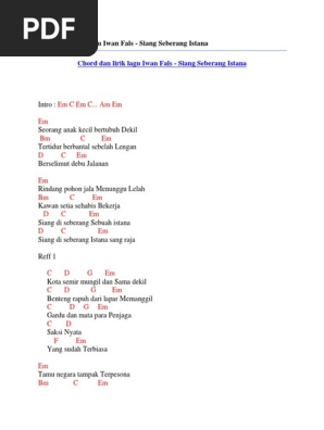 Chord Dan Lirik Lagu Iwan Fals Siang Seberang Istana
