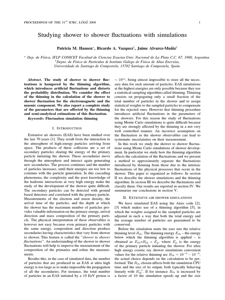 Studying Shower To Shower Fluctuations With Simulations Patricia M