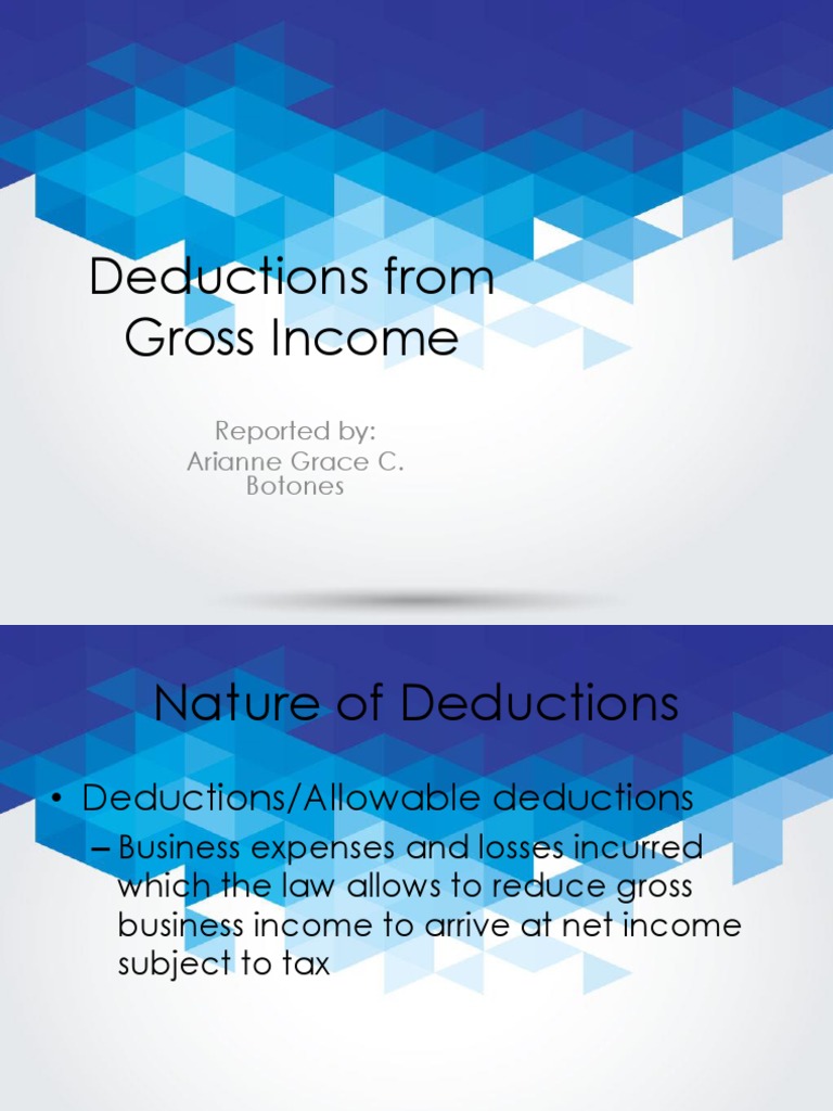 Deductions From Gross Income Short | Download Free PDF | Tax Deduction