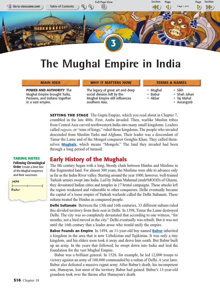 History of the Mughal Empire | PDF