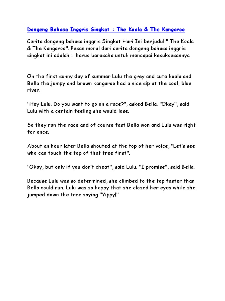 Dongeng Bahasa Inggris Singkat Pdf