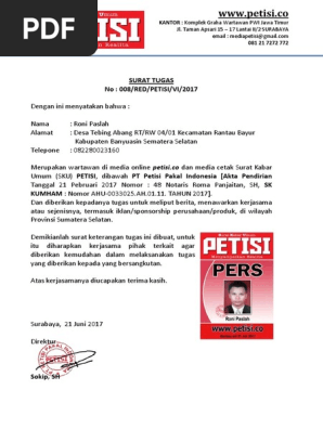 19 Contoh Surat Tugas Wartawan Dalam Kumpulan Contoh Surat Adapun bagi perusahaan media baru yang belum mengetahui format surat tugas untuk wartawan.