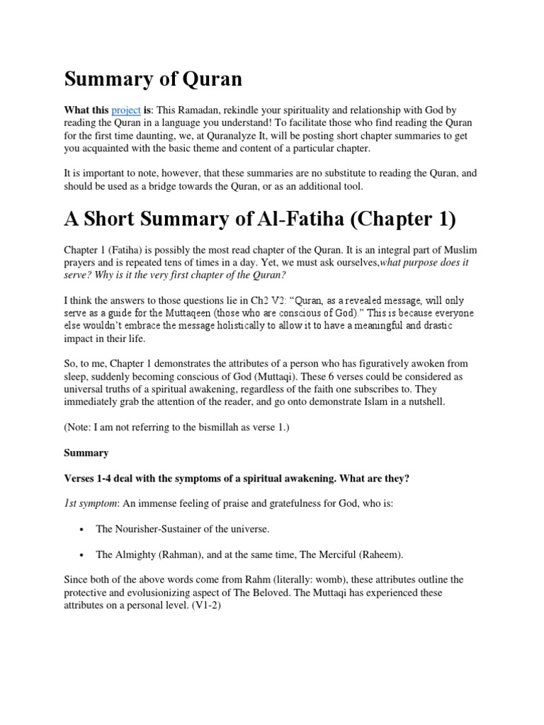 Summary Of Quran Surah Prophets And Messengers In Islam