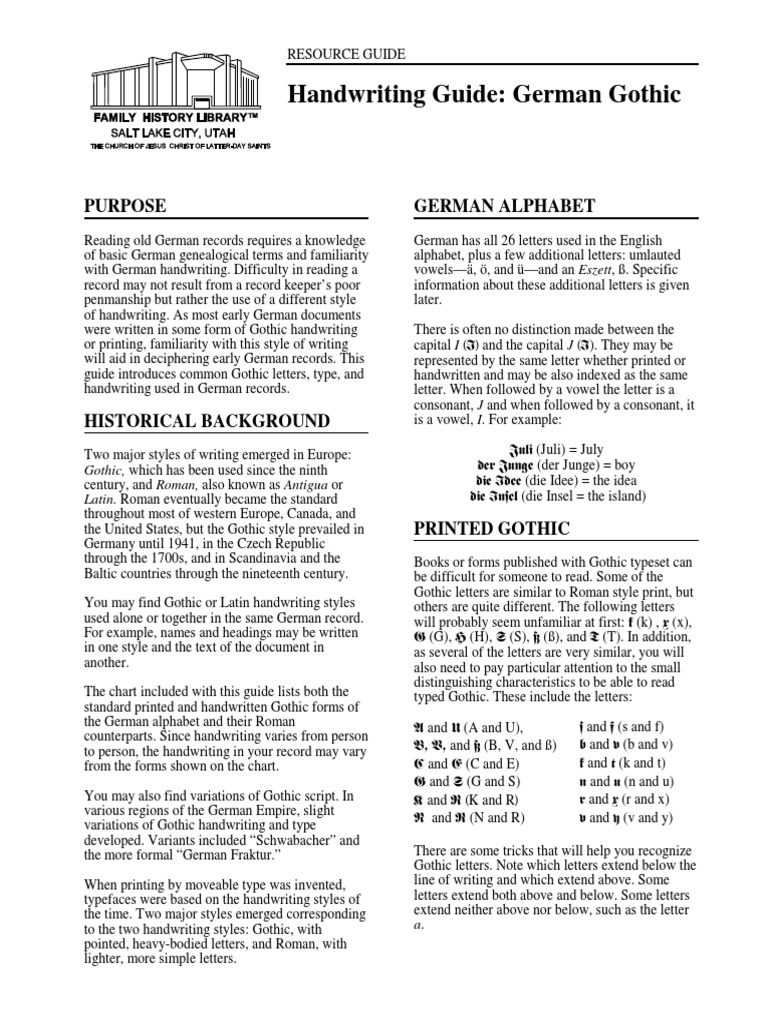 German Gothic Pdf
