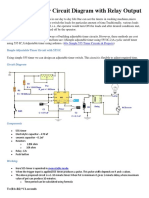 Adjustable Timer Circuit Diagram With Relay Output