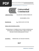 Problemas y Posibles Soluciones Generadas en Infraestructura vial
