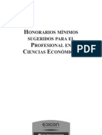 Honorarios Minimos para El Profesional en Ciencias Económicas - Edicon