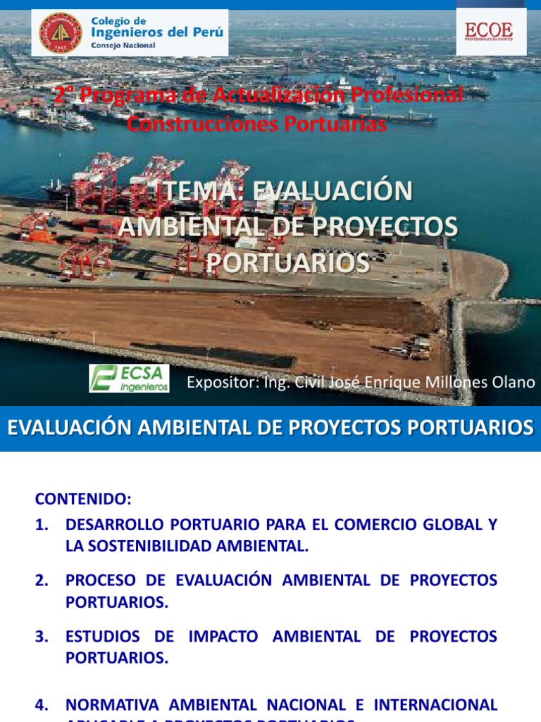 Evaluación Ambiental en Proyectos Portuarios | PDF | Evaluación de ...