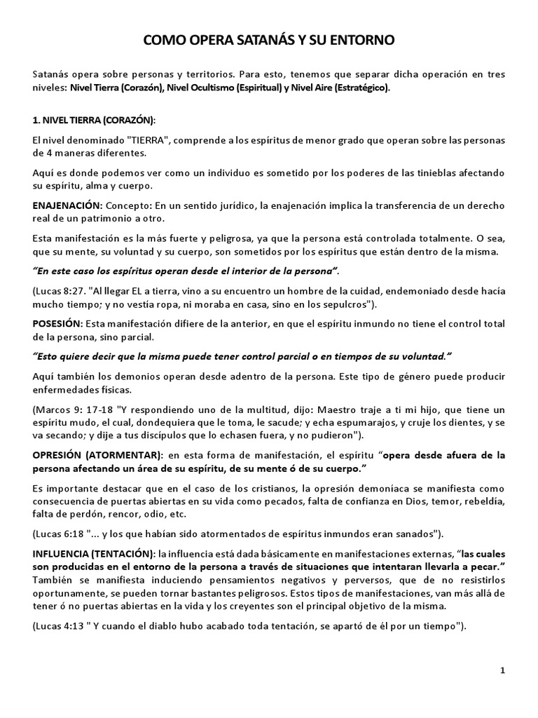 Operaciones de Satanás y Demonios | PDF | Demonios | Satán