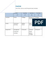 Production Schedule