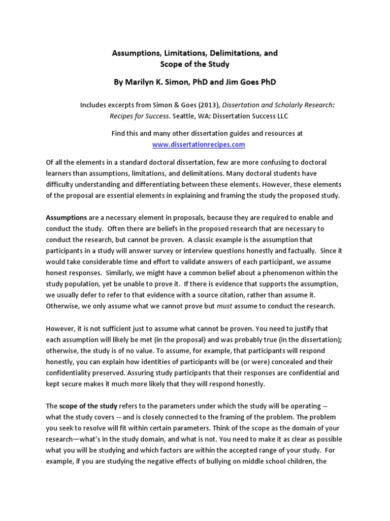 Examples of limitations and delimitations in research proposal picture