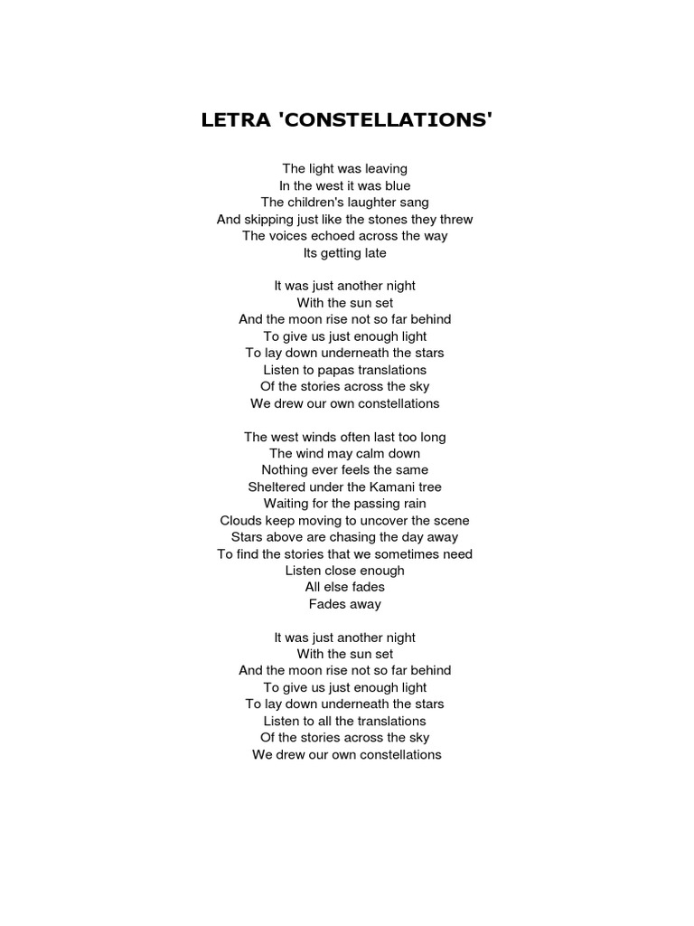 Letra 'Constellations' | PDF