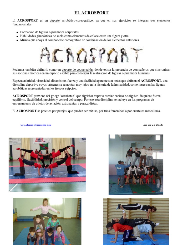 Definición y práctica del acrosport | PDF