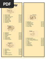 Menu in A Restaurant Ordering Food Role Plays Drama and Improvisation Activities 13484