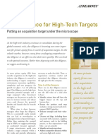 I. Pre-Merger Insights - 3 Due Diligence For High-Tech Targets