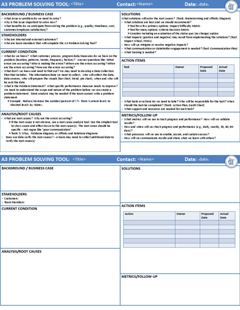 A3 Problem Solving Framework Guide | PDF | Causality | Data