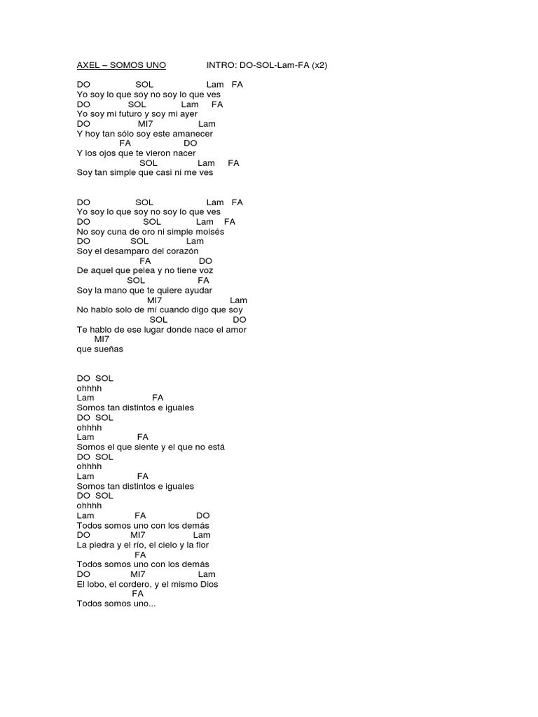 Letra y acordes de 