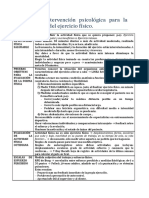 Intervención Psicológica para La Promoción Del Ejercicio Físico