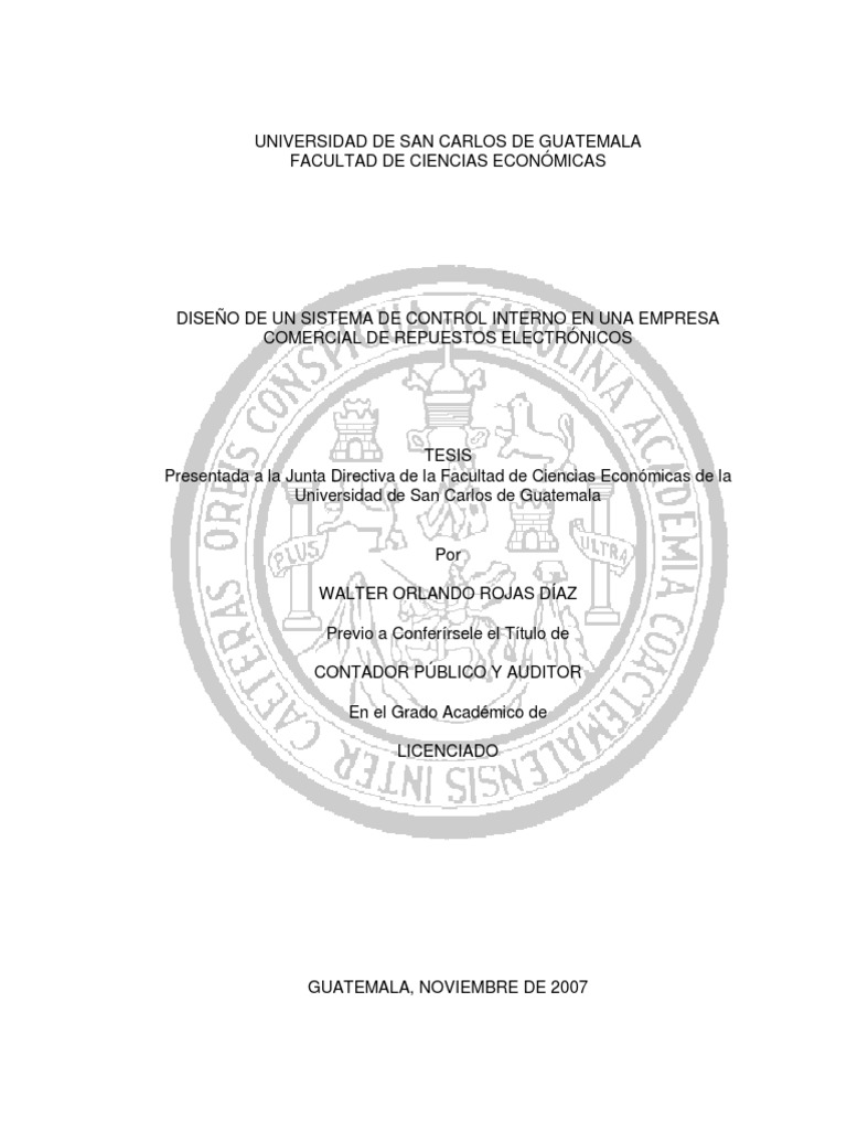 Dise o De Un Sistema De Control Interno PDF PDF