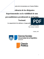 Muniz-Santiago. Viabilidad de Una Precandidatura Presidencial en El Partido Nacional de Uruguay Análisis Electoral Desde El Nivel Subnacional