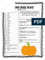 (Second Grade News) : October 2 - 6