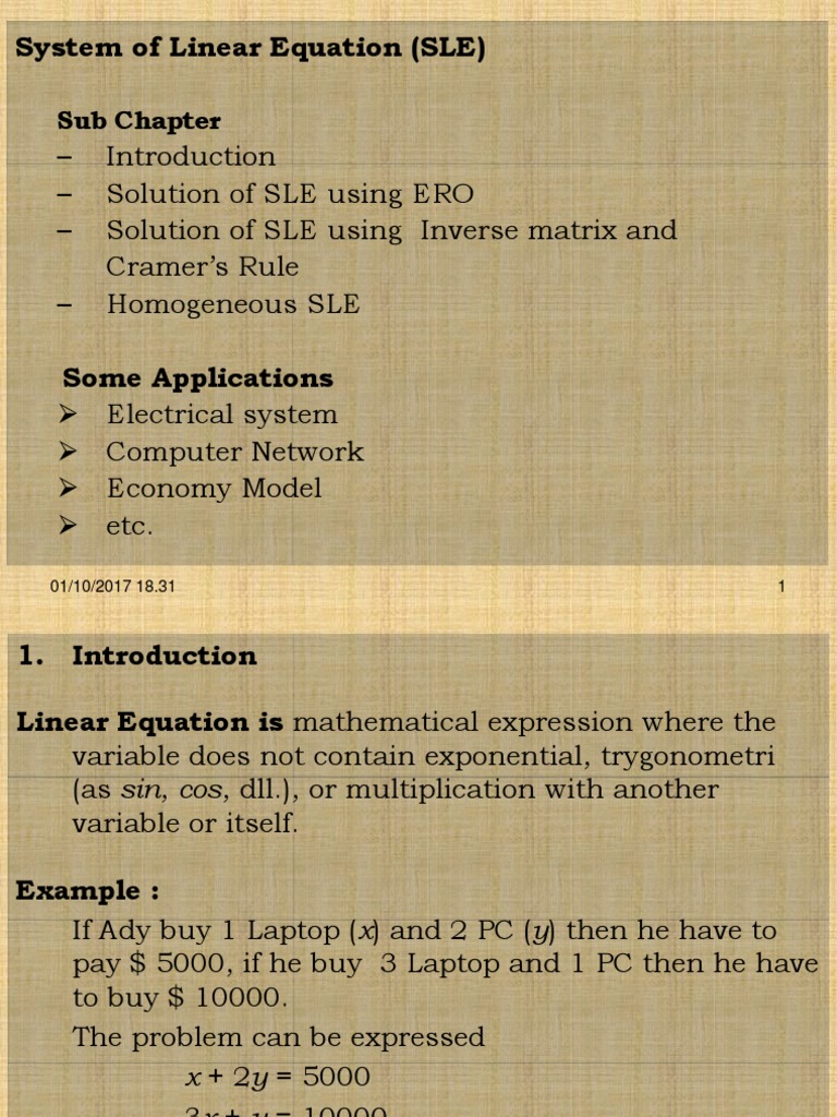 Solving Systems of Linear Equations | PDF | System Of Linear Equations ...