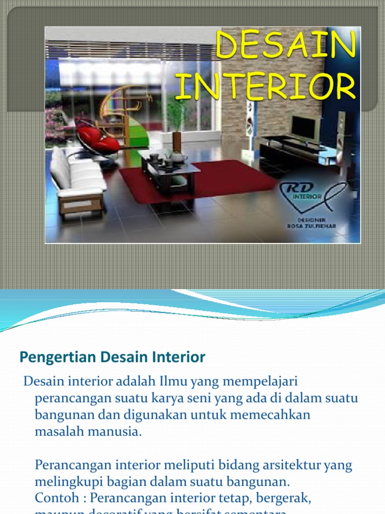 Pengertian dan Ruang Lingkup Desain Interior | PDF