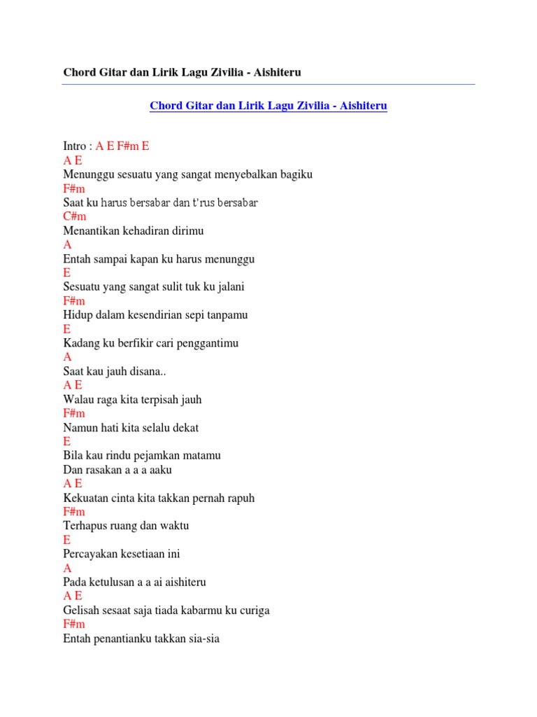 10 Chord Lagu Zivilia | Basgalanos