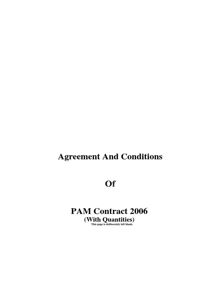 Pam Contract 2006 With Quantities Free Download