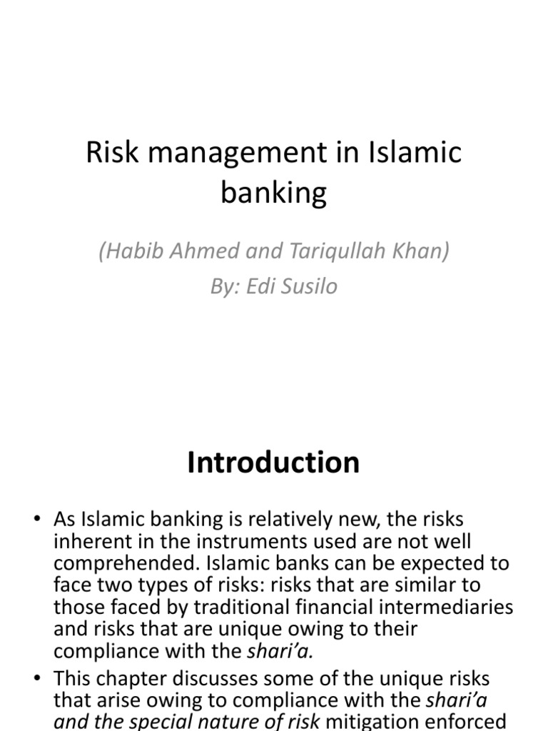 Risk Management in Islamic Banking | PDF | Islamic Banking And Finance ...