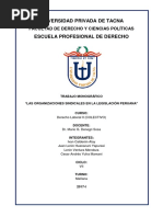 Derecho Laboral II - “LAS ORGANIZACIONES SINDICALES EN LA LEGISLACIÓN PERUANA”