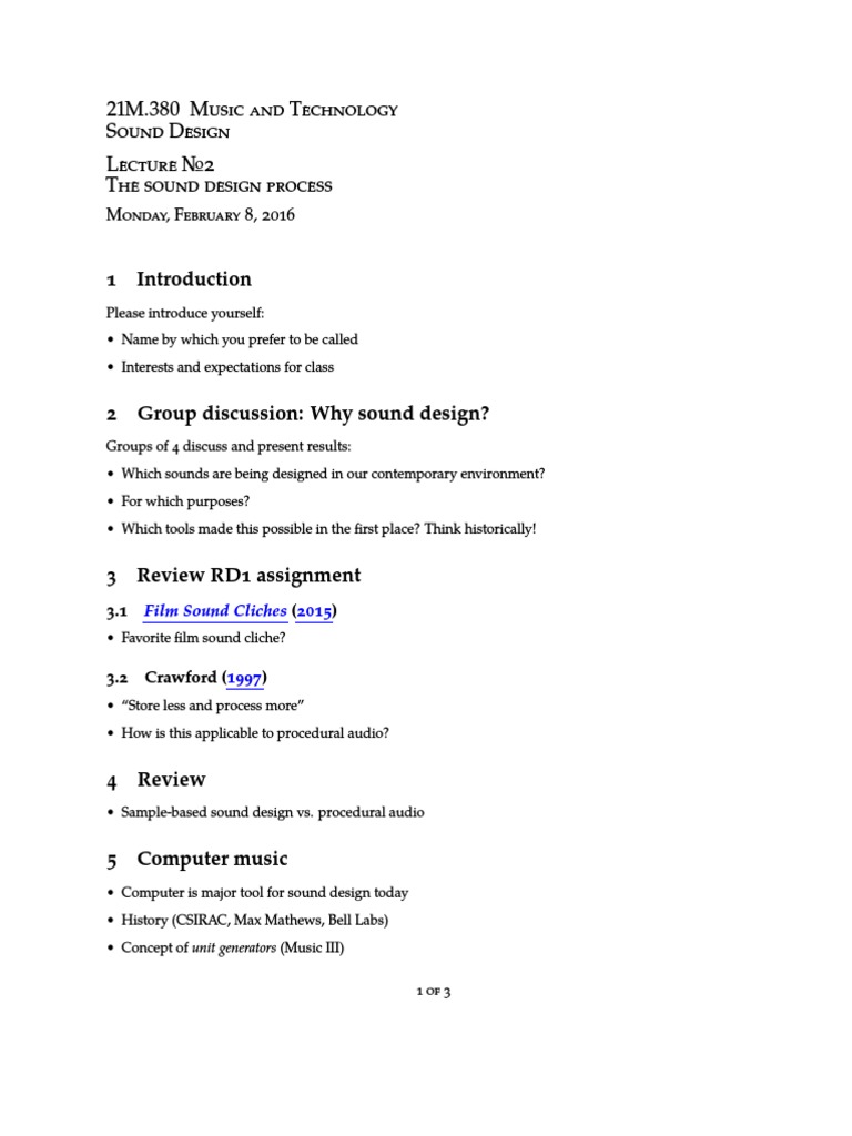 The Sound Design Process | PDF | Synthesizer | Sound Technology