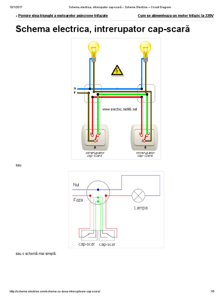 Schema Electrica, Intrerupator Cap-scară « Scheme Electrice – Circuit