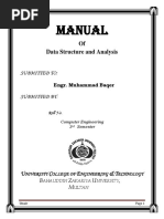 Data Structure & Analysis Maual