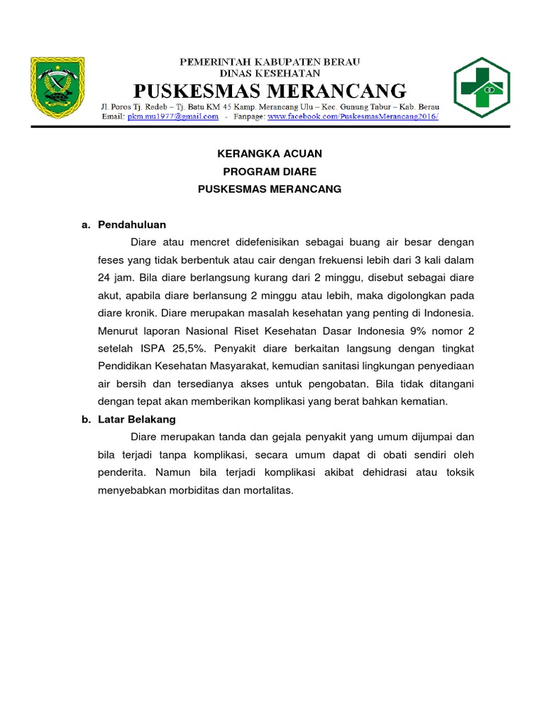 Program Penanganan Diare Puskesmas Merancang | PDF | Sains & Matematika