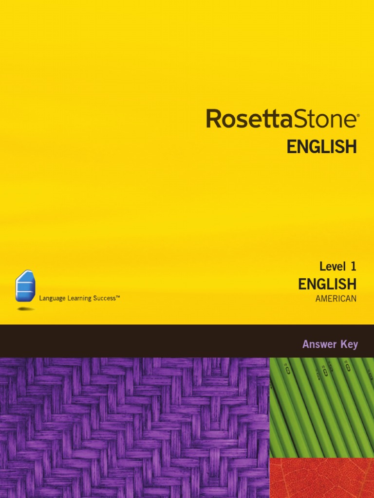 English - (American) Level - 1 - Rosetta Stone - Answer - Key PDF | PDF