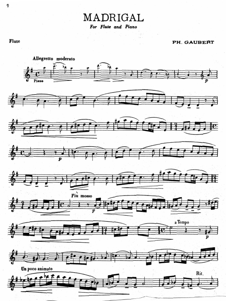 Gaubert Madrigal Flute | PDF