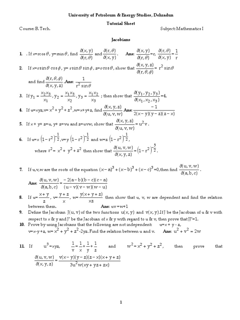 Jacobians Maxima Minima Pdf Maxima And Minima Calculus