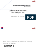 Cola Wars Continue:: Presented by Group D