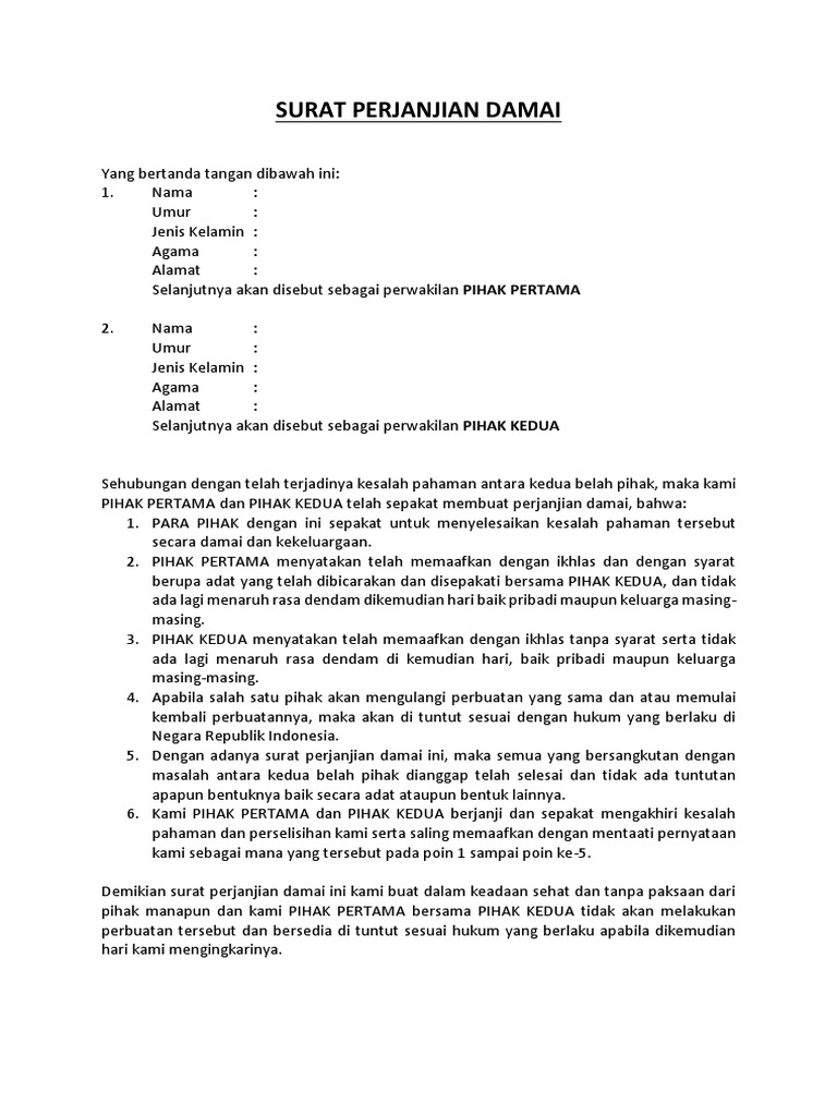 Surat Perjanjian Damai